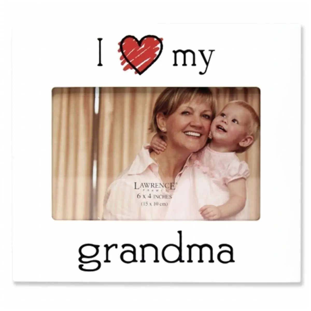 Lawrence Frames Decorative Colorful Photo Frame with Glass - "I Love My Grandma" Design, White, 0.67 in, Ideal Grandma Gift
