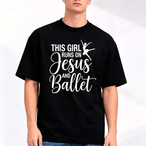 Faith & Ballet Shirt: Christian Dancer Gift, Inspirational Tee Sweatshirt Menswear