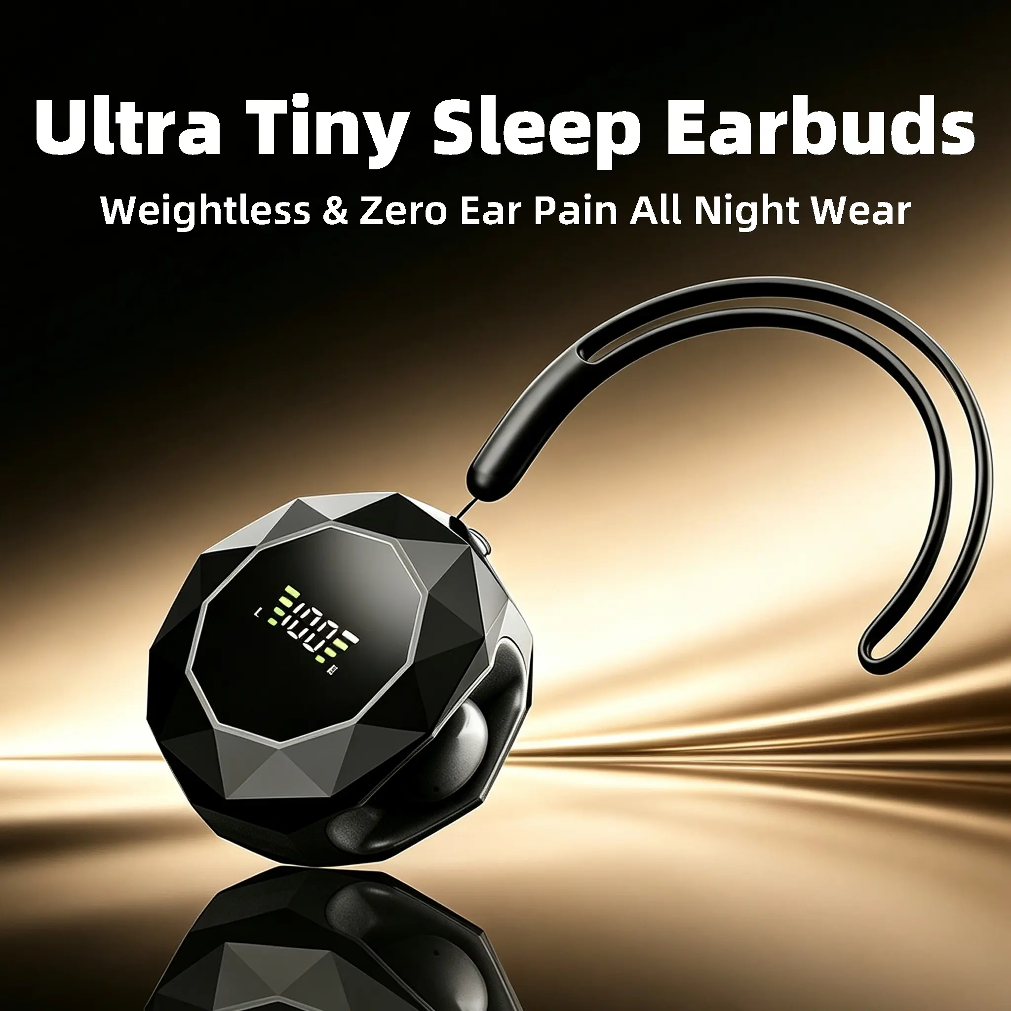Mini Bluetooth Sleep Earbuds - Ergonomic Soft Silicone Ear Tips, Low-Profile Body, No Ear Pressure, Portable Noise Blocking for Side Sleepers (No Long-Time Wearing Soreness)