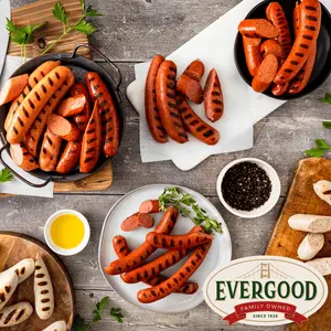 Evergood Premium Sausages & Hot Links - Authentic San Francisco Recipe - Variety of Flavors - No Artificial Ingredients (12oz, 4 Links)