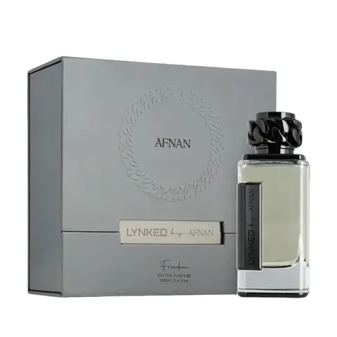 AFNAN Lynked Freedom for Men Eau de Parfum Spray 3.4 Ounce Fresh Aromatic Sweet Woody Fragrance Cologne with Bergamot & Lavender Notes