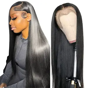GK 13x6 Lace Front Wigs Human Hair 200 Density Straight HD Lace Front Wigs Human Hair Pre Plucked with Baby Hair Natural Color Glueless Frontal Wig for Women 100% Human Hair