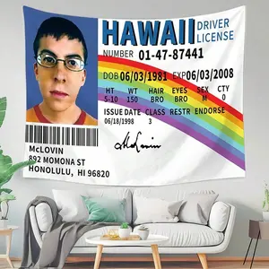 1 Pc Funny McLovin ID Flag Fake Driver License,Tapestry Banner Meme Tapestry With HD Printing,Cool Flags For College Dorm Room Decor And Bedroom Teen Gifts Birthday Graduation