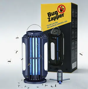 Solar Bug Zapper, Rechargeable Mosquito Killer for Indoor & Outdoor Use, Auto Sensor & 2-in-1 LED Light, IP65 Waterproof, EPA Registered, Up to 11H Runtime for Patio, Garden, Camping, Kitchen & Bedroom，Mosquito repellent and mosquito kill