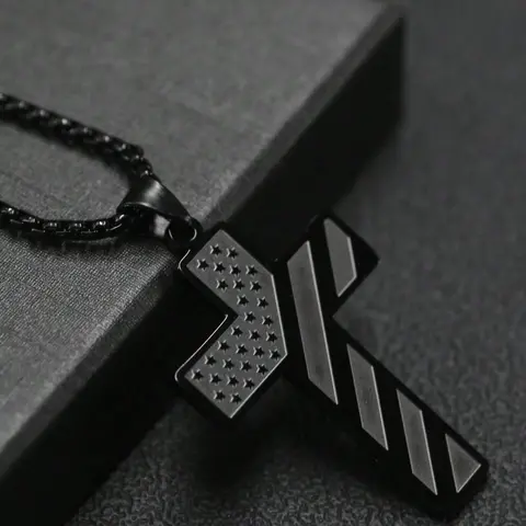 Men's Stainless Steel Cross Pendant Necklace, Cross Chain Design, Fashion Jewelry for Party, Daily Clothing Decor, Trendy All-match & Exquisite Jewelry for Birthday Gift, Cross Necklaces, Fashionable Jewelry