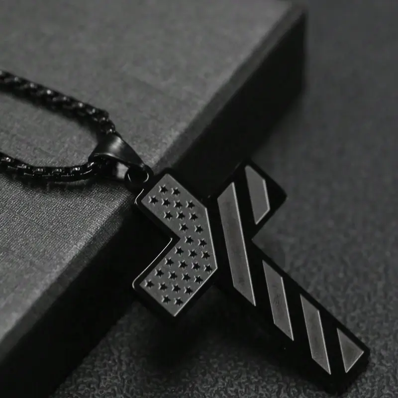 Men's Stainless Steel Cross Pendant Necklace, Cross Chain Design, Fashion Jewelry for Party, Daily Clothing Decor, Trendy All-match & Exquisite Jewelry for Birthday Gift, Cross Necklaces, Fashionable Jewelry