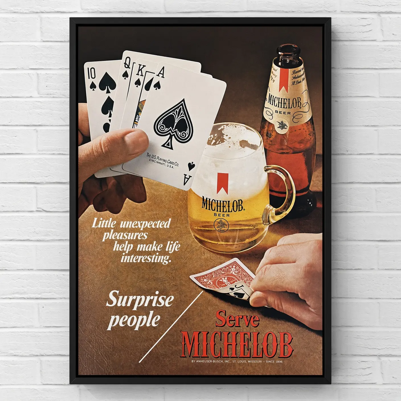 Vintage Beer Poster, Retro Bar Wall Art Print, Classic Drinking Culture Artwork, Poker Night Game Room Decor, Rustic Man Cave Decoration, Old Fashioned Pub Style Poster for Home Bar Kitchen Garage Office, Unique Gift for Beer Lovers (Unframed)