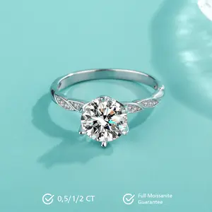 Clementine Classic Moissanite Ring S925 0.5/1.0/2.0 CT - Round Cut - Lore Jewelry