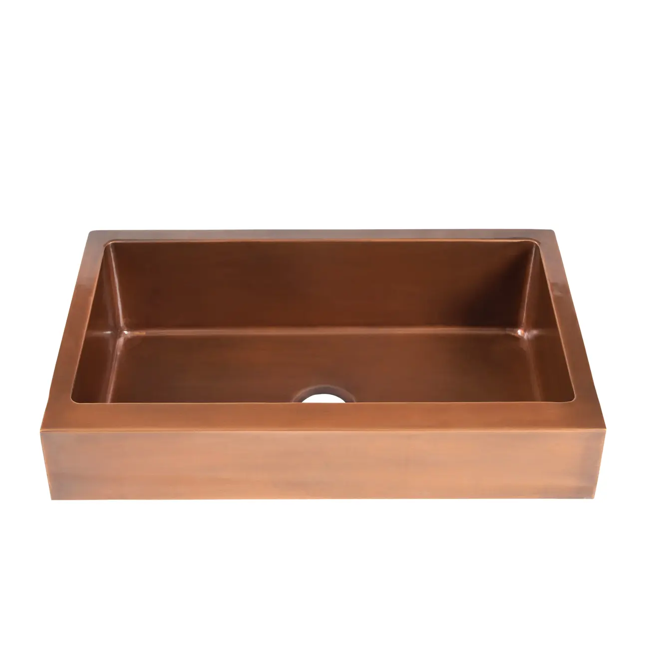 36-Inch Retro-Fit Copper Single Bowl Apron Farmhouse Sink, Farmhouse Style Medium Copper Bathroom Sink