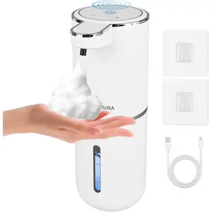 Foaming Soap Dispenser, Touchless, USB Foam Hand Soap Dispenser, 4 Volume, Clog-Free for, Soap Waste Reduction, Easy for Toddlers, White