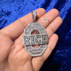0 RICH Hip Hop Custom Pendant + Steel Rope Chain