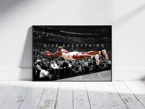 GIVE EVERYTHING Dennis Rodman Basketball Player Wall Decor Super Star Inspirational Art Basketball Fans Sports Art Room Motivation Wall Art