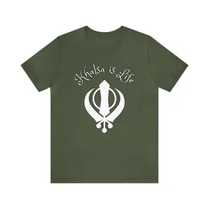 Unisex Jersey Short Sleeve Tee Khalsa is life Sikh shirt t-shirt Sikhism guru Nanak