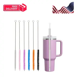 Straw Cleaner Brush for Stanley, 6Pcs Reusable Extra Long Straw Cleaning Brush for 14oz 20oz 30oz 40oz