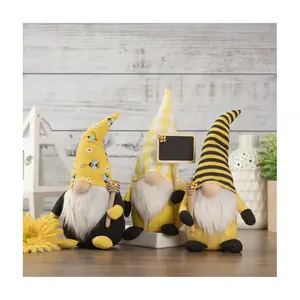 Northlight Yellow Gingham Hat Spring Gnome withChalk Board