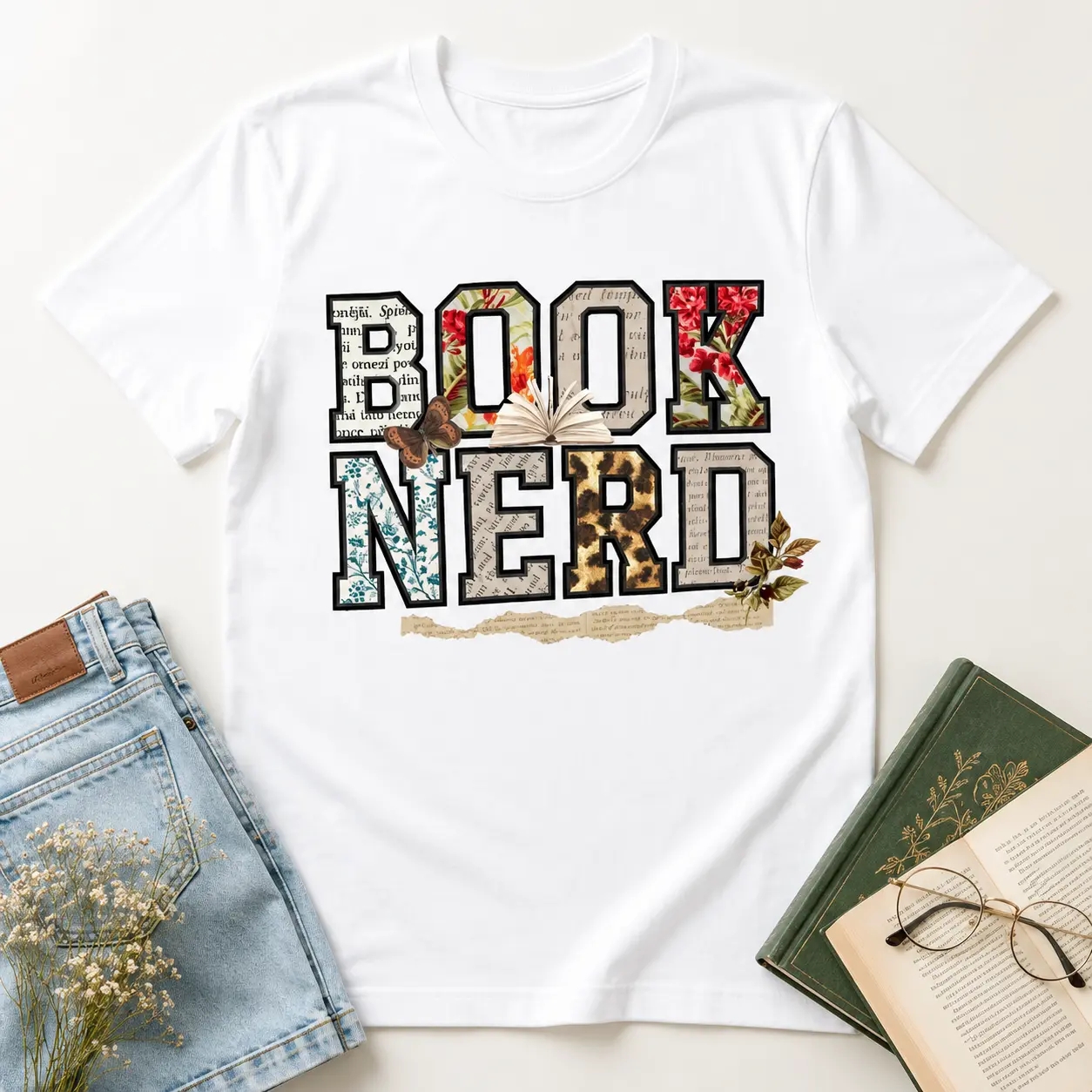 Book Nerd PRINTED Vintage T-shirt Retro Bookish Trendy Lover Retro Tee Trendy For Booktok Librarian Gift Idea Bookish Casual Short Sleeve Crew Neck Top book lover reading shirt booktok outfit literary apparel vintage reading tee reader clothing