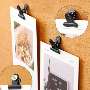 10/20/30/40/50pcs Clip Push Pins,Push Pins Clips With Thumb Tacks Set Pins Multipurpose Tacks Pinning No Holes No Drill Required For School Art Work Projects On Cork Board Photo Documents On Bulletin Board Paper On Compartment Wall Without Hole(Black)