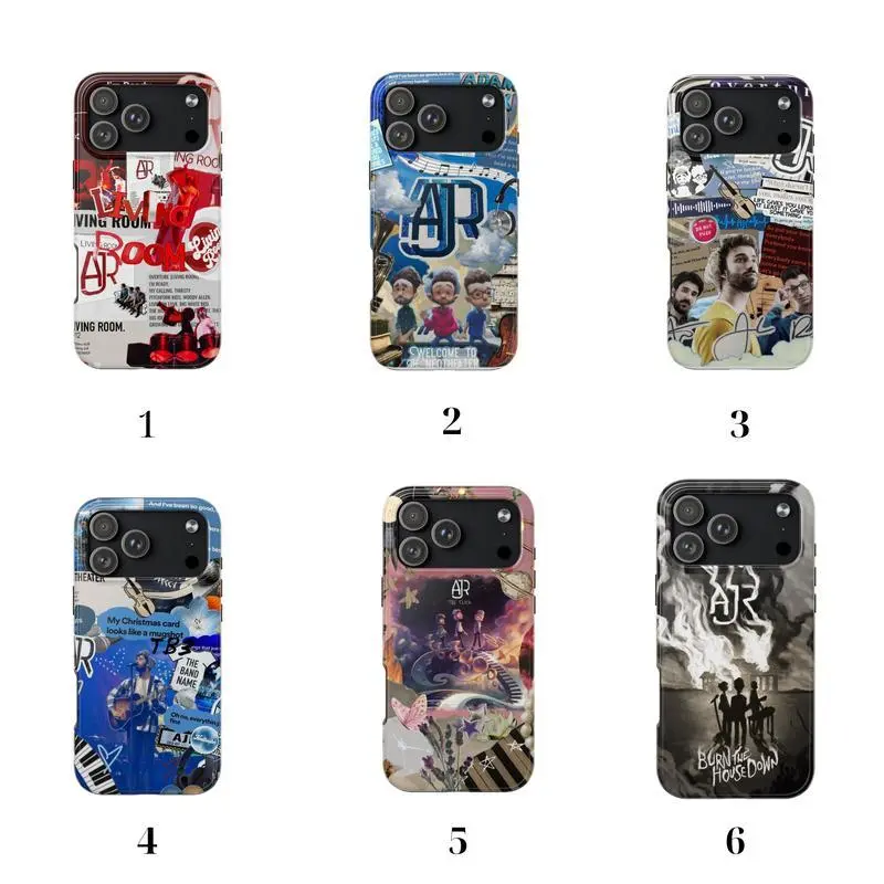 Indie Pop Ajr Band Music Fan Art Aesthetic Design Heavy Duty Tough Phone Case Shockproof Drop Protection Durable Hard Cover Creative Gift for iPhone 11 12 13 14 15 16 17 Pro Max Plus