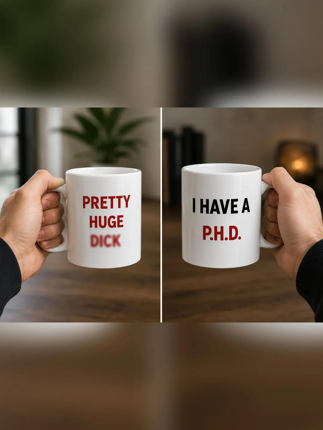 Funny PHD Ceramic 11oz Mug Adult Humor Coffee Mug Funny Office Mug Gag Gift Coworker Gift White Elephant Gift Birthday Gift Novelty Coffee Mug Pretty Huge D*ck