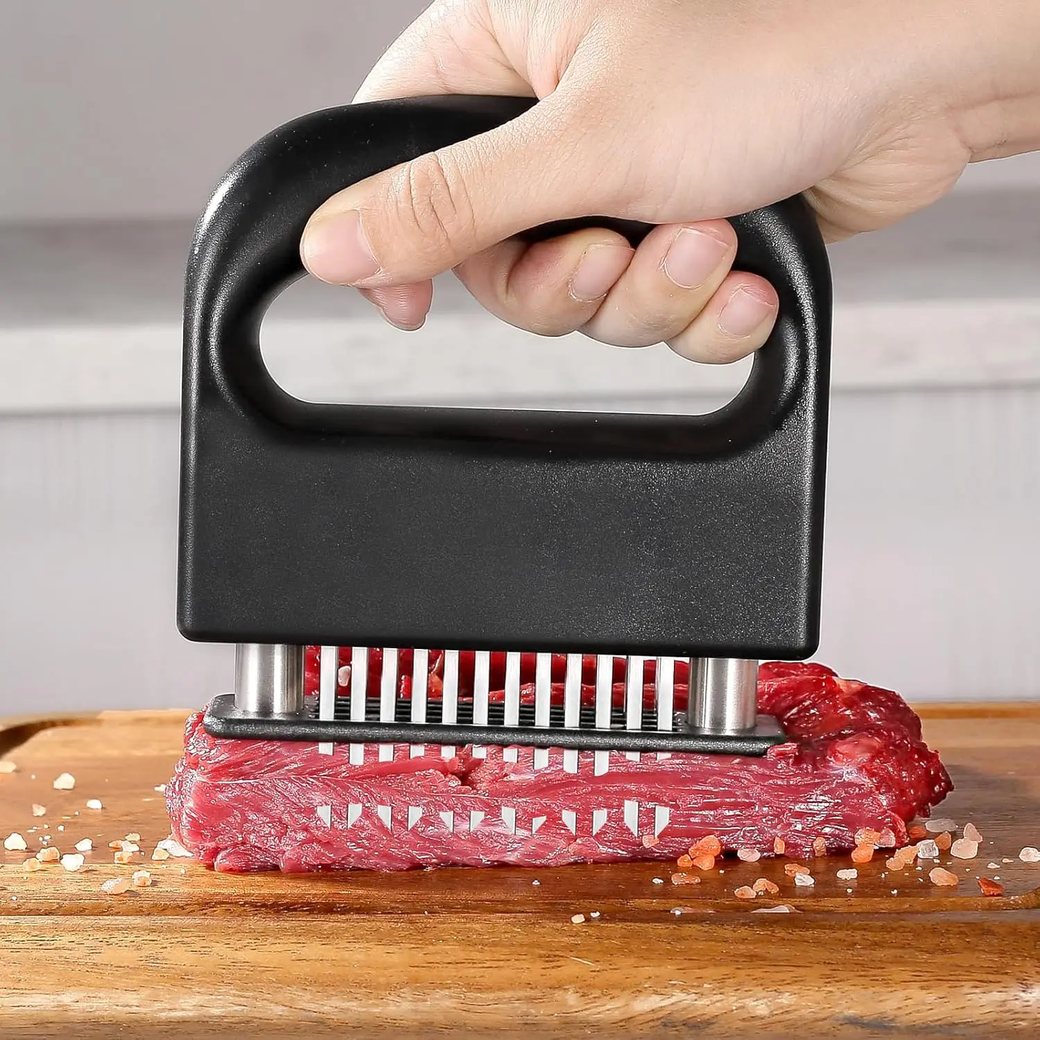 Meat Tenderizer Needle Stainless Steel Hand Held, Ultra Sharp 48 Blades Kitchen Cooking Tool，Blade Tenderizer for Meat, Meat Tenderizer Tool for Tenderizing Chicken, Steak, BBQ