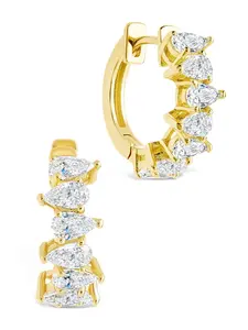 Carina Pear Cut CZ Hoops