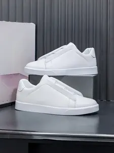 Men's New Summer Leather Board Shoes, Trendy Versatile Casual Lightweight Soft Sole Slip-On Work Shoes, Sneaker, Comfortable and Stylish