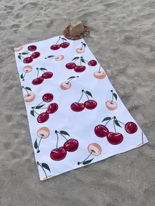 Cherry Pattern Beach Towel, Sporty Casual Quick Drying Towel for Beach Pool Swimming, Sports Quick Drying Towel for Men & Women