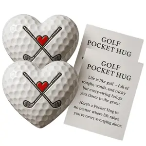 Golf Ball Marker Set with Inspirational Cards, Heart-Shaped Golf Gifts for Men & Women, Motivational Gift for Golf Enthusiasts