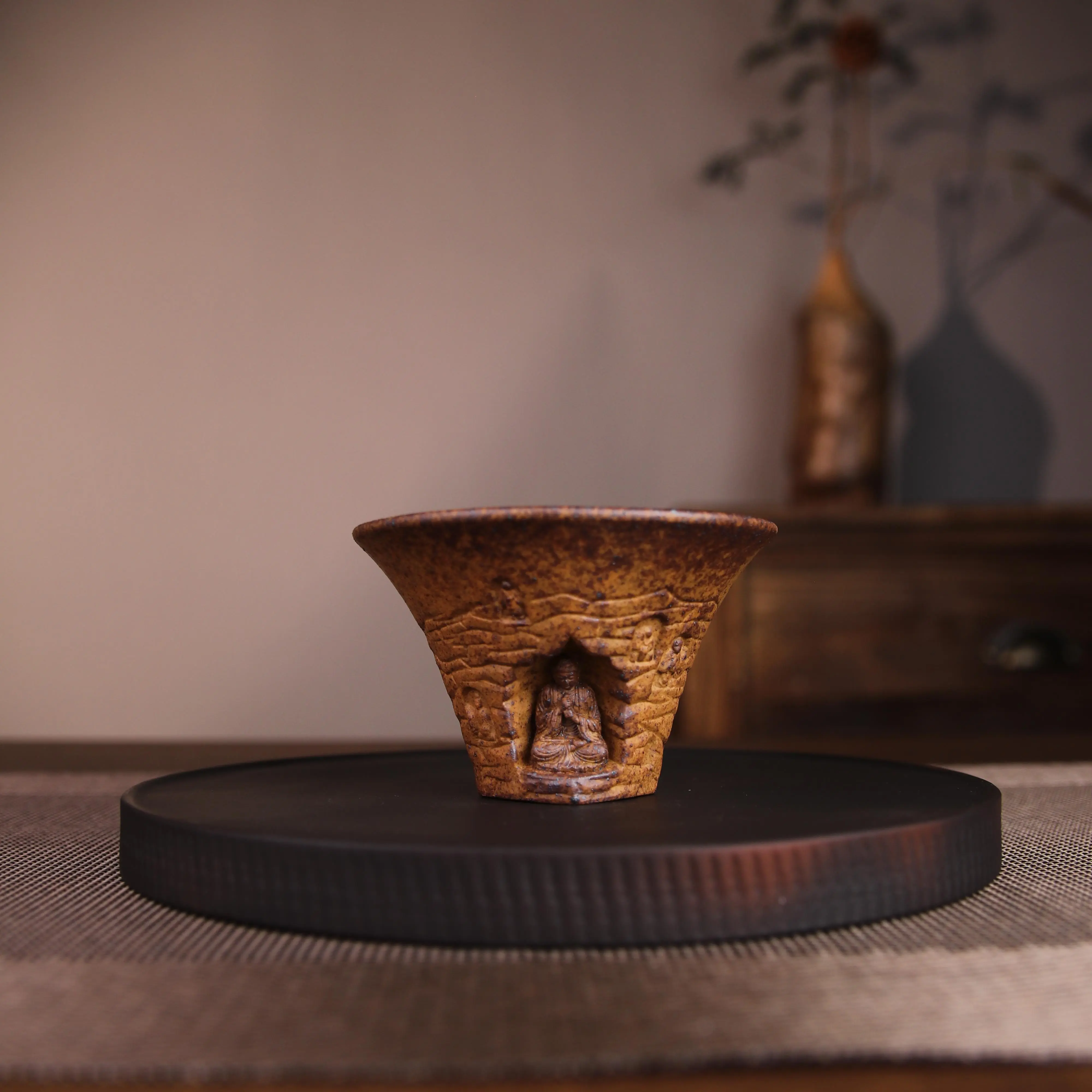 Handcrafted Buddha statue tea cup