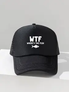 1pc Fashion Sponge Cap Fishing and Letter Printing Adult Truck Driver Hat Baseball Hat Fishing Hat Funny Gift Hat for Men and Women Spring and Summer