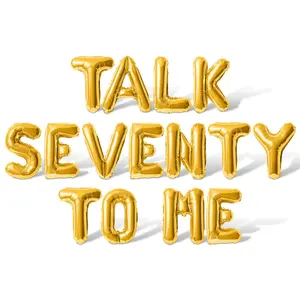 Letter Balloons - TALK SEVENTY TO ME 16" Inch Alphabet Letters Foil Mylar Balloon 70th Birthday Party Banner
