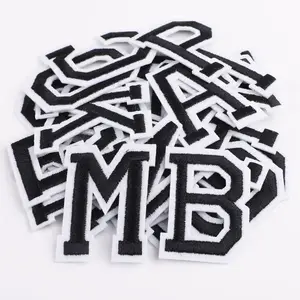 Iron On Letters, 52 count Letter Patches with Ironed Adhesive, Decorate Iron on Letter Patches, Alphabet Embroidered Patch A-Z for T-Shirts, Jeans, Jackets, Socks, Bags, DIY Accessories etc (Black)