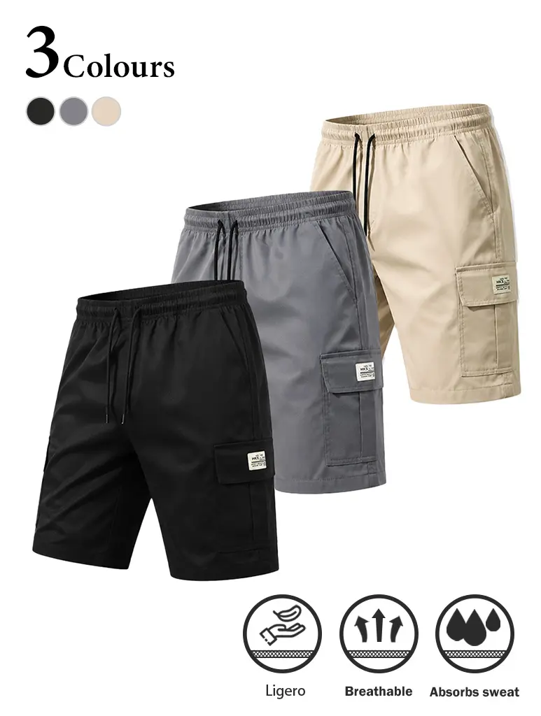 Men’s gym cargo shorts, wide leg, quick-dry tactical athletic shorts, breathable summer activewear