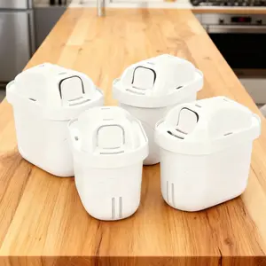 4-Pack Kitchen & Home Water Filter Cartridges, Brita Maxtra Pro Replacement Filters, Activated Carbon Water Purifiers