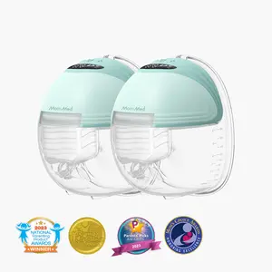 MomMed S21 Electric Portable Breast Pumps, Breast Pumps Hands Free with 3 Mode & 12 Levels, Rechargeable, Leak-Proof Design, 24 mm Wearable Breast Pumps, Includes 17&19&21 mm Flange Inserts