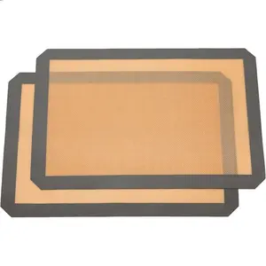 Silicone Baking Mat Set of 2, Non-Stick Half Sheet (16.5" x 11.625") Food-Safe Tray Pan Liners for Bakeware Baking Tins