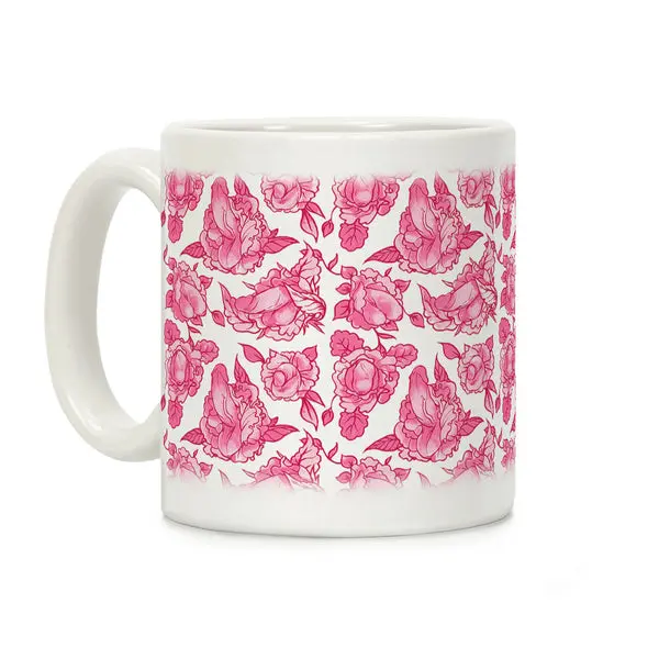 Floral Penis Pink Coffee Mug Ceramic mug 11oz #382