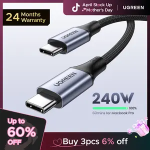 UGREEN 240W USB C to USB C Cable Fast Charging Compatible for Mackbook Pro, Laptop, iPhone 17 16 15 Pro Max Samsung Smartphone Port Device -tiktokshopstockup,mothersdaygift