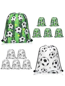 Gift For Her/Him 12 Football Party Themed Drawstring Bags - Durable Drawstring Design, Lightweight And Easy to Carry - Perfect for Soccer-Themed Celebrations!