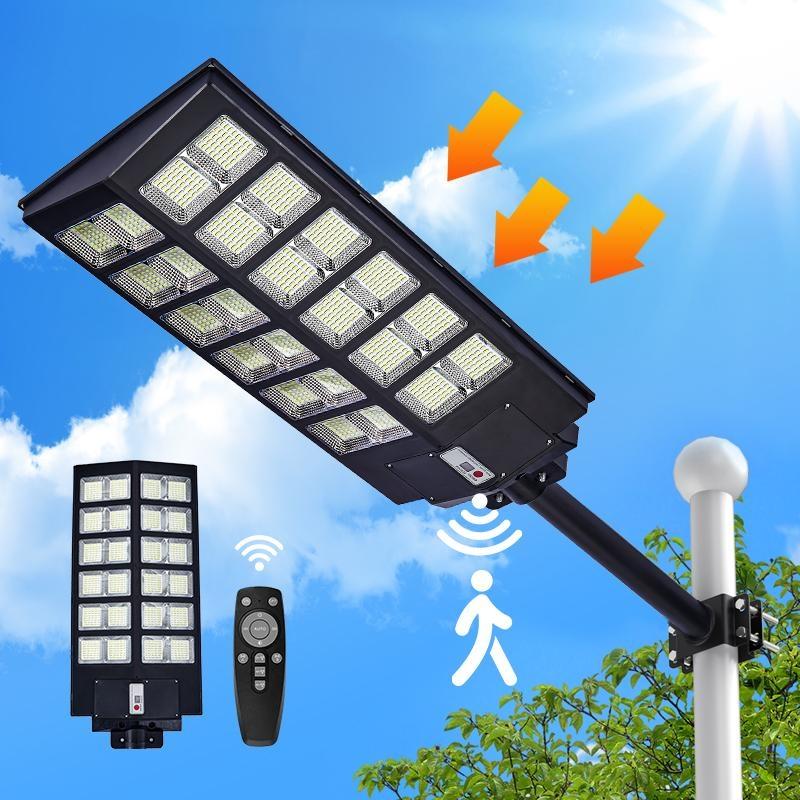 Solar Street Light Outdoor Solar Parking Lot Light with Motion Sensor IP65 Waterproof Commercial Lighting 360 SMD LEDs Adjustable Angle Remote Control Solar Street Light Outdoor Solar Parking Lot Light with Motion Sensor IP65 Waterproof Commercial Lighting 360 SMD LEDs Adjustable Angle Remote Control