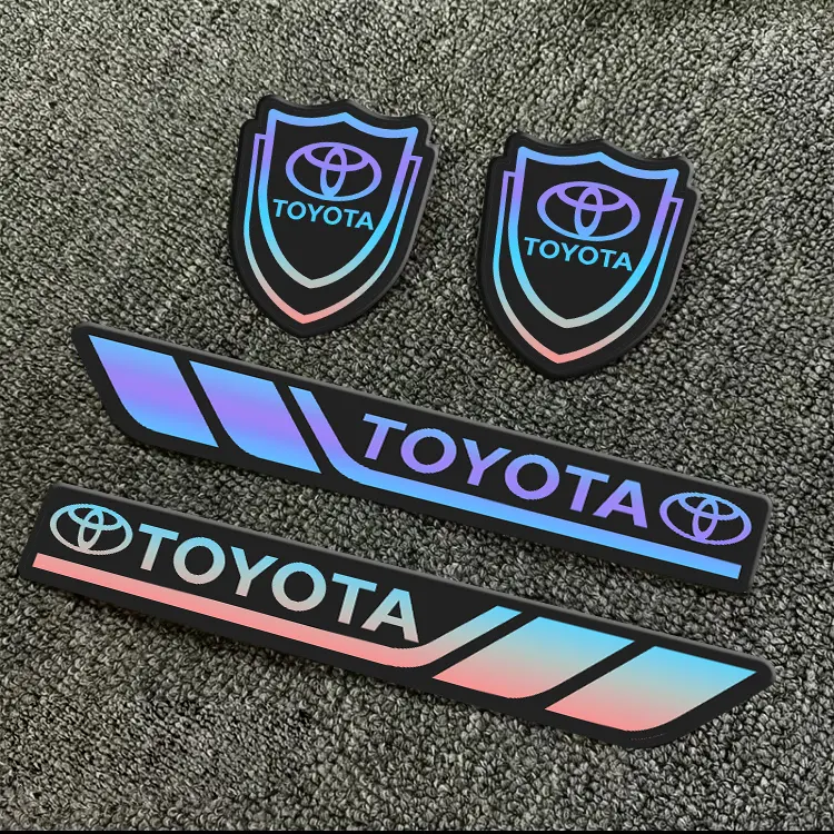 For Toyota Motors Sport Decals - Set of 4 Holographic Badges for Vehicle Customization