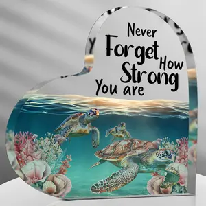 1pc Sea Creatures Acrylic Decoration, Sea Turtles for Bedroom, Kitchen & Office, Unique Gift for Birthday and Exchange, Acrylic Plaque Decor, Acrylic Desktop Decoration, Living Room Decor, Home Decor, Decorative Plaque