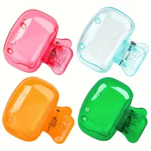 4pcs Travel Toothbrush Head Covers, Toothbrush Protector Cap, ToothBrush Pod Case, Protective Portable Plastic Clip for Travel Travel Must Have, Toothbrush Storage