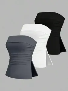 Women's Casual Versatile Tube Top Basic Summer Everyday Outfit ☀️👚