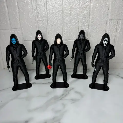 Deesdesign20 Masked Boyfriend Bookshelf Decor Unique Hooded Figures for Home Decor & Bookshelf Styling 7 Inches Tall Eye Catcher Decoration Items Statue Figurines
