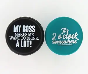 6-Pack Wine Bottle Stopper (2 per pack) - My Boss Makes Me Want to Drink a Lot & It's 2 O'clock Somewhere Airtight Seal Dishwasher Safe Reusable Kitchen Traditional