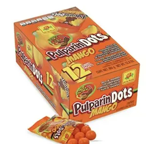 De la Rosa Pulparindots Mango Candy 12 Ct, Tamarind Filled Sweet Sour Snack Tangy fruit fruits candies Bonbon