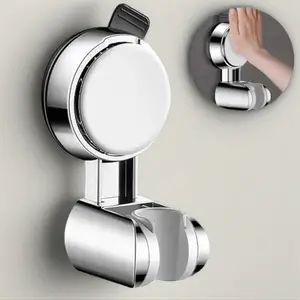 Adjustable Angle Rock-Solid Hold Shower Head Holder, Strong Suction Cup No-Drill Waterproof Bracket for No-Drill & Vacuum-Adhesive Handheld Showers, Ideal for Bathroom, RV, No-Drill Handheld Showers