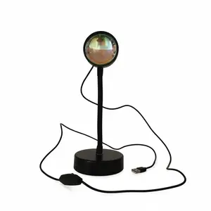 Fall Gift Sunset Lamp Projector Light 180° Adjustable Sunset Mood Lamp, 4 Modes, Remote Control RGB Ambient Night Light for Bedroom, Gaming Room, Live Streaming Photography & Parties home wall decor party live streaming