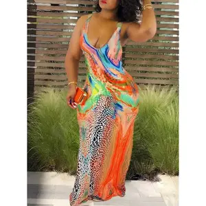 Tropical Color Maxi Dress